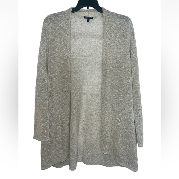 Eileen Fisher Linen Blend Long Cardigan Womens Size Medium Oatmeal Ivory NWOT - Picture 1 of 6